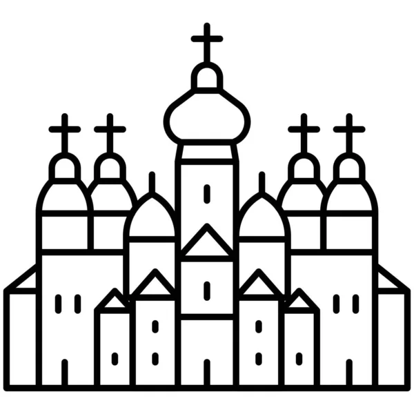 圣索菲亚大教堂图标 乌克兰和乌克兰相关矢量图解 — 图库矢量图片