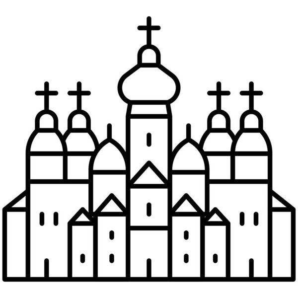 Saint Sophia Cathedral icon, Ukraine and Ukrainians related vector illustration