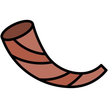 Shofar simgesi, Hamursuz Bayramı veya Pesach bağlantılı vektör illüstrasyonu