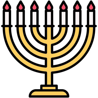 Menorah simgesi, Hamursuz Bayramı veya Pesach ile ilgili vektör illüstrasyonu