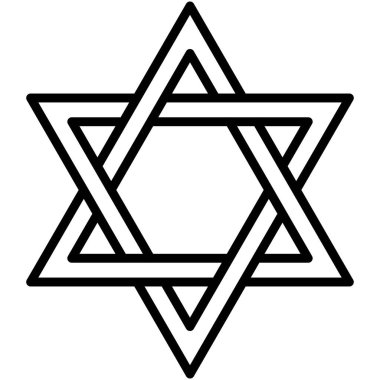 Davut 'un Yıldızı simgesi, Hamursuz Bayramı veya Pesach bağlantılı vektör illüstrasyonu