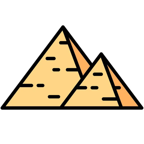 埃及金字塔图标 逾越节或与Pesach相关的矢量图解 — 图库矢量图片
