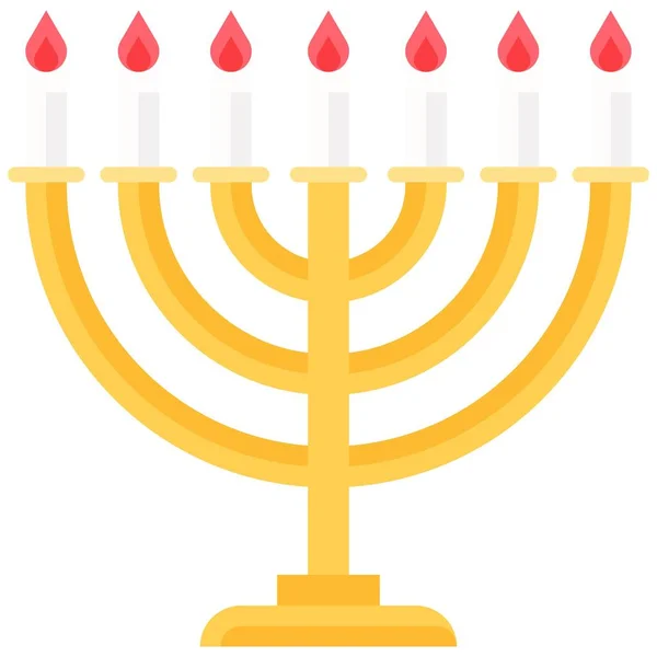 Icono Menorah Pascua Pesaj Relacionados Con Ilustración Vectorial — Vector de stock