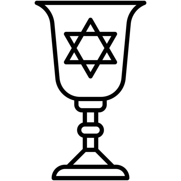 Graal Lub Ikona Kubka Kiddush Pascha Lub Pesach Związane Wektor — Wektor stockowy