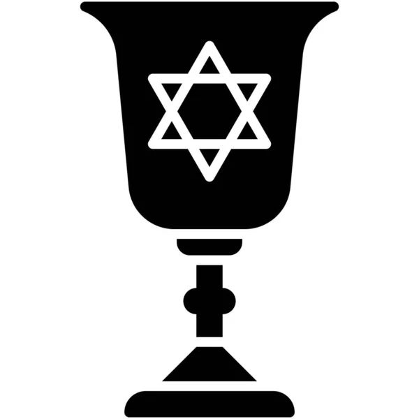 Graal Kiddush Ícone Copo Passover Pesach Relacionados Ilustração Vetorial —  Vetores de Stock
