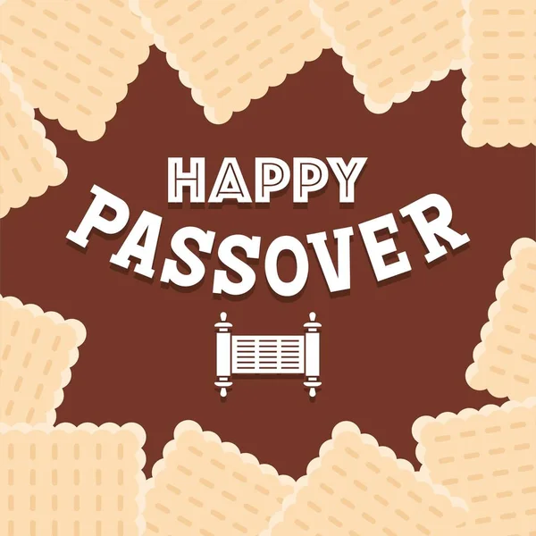 Happy Passover Matzos Obklopit Pozadí Vektorové Ilustrace — Stockový vektor