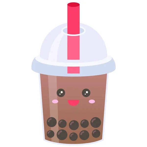 Kalter Kaffee Bubble Tea Oder Bobby Tea Vektor Illustration — Stockvektor