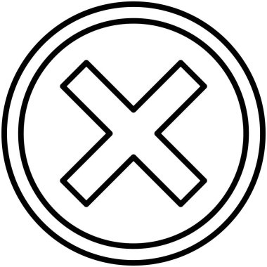 Çapraz işaret simgesi, sembol ya da yasaklama işareti gösterimi yok