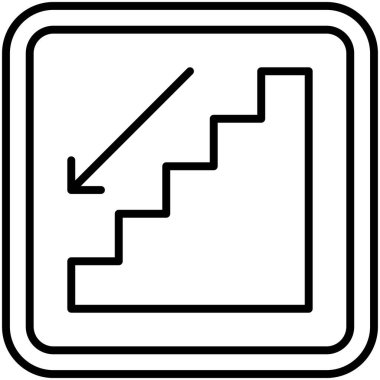 Aşağıdaki merdiven simgesi, yol bulma işareti çizimi