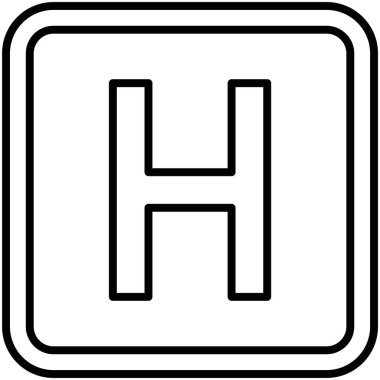 Hastane işareti simgesi, yol bulma işareti çizimi