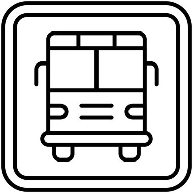 Otobüs dur işareti simgesi, trafik işareti vektör illüstrasyonu