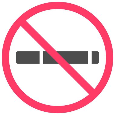 Sigara simgesi yok, sembol yok, vektör illüstrasyonu yok