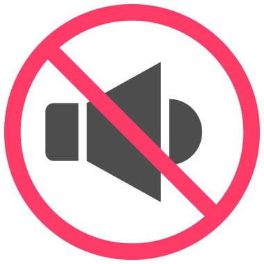 Ses simgesi yok, sembol yok veya yasaklı vektör çizimi yok