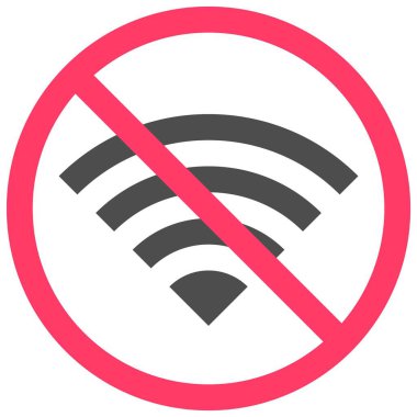 Wi-Fi simgesi, sembol ya da yasaklı vektör çizimi yok