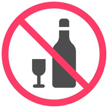 Alkol içermeyen simge, sembol veya yasaklı vektör gösterimi yok