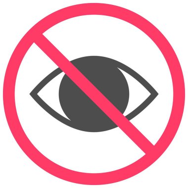 Görünüm simgesi yok, sembol yok veya yasaklı vektör çizimi yok