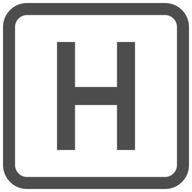 Hastane işareti simgesi, yol bulma işareti çizimi