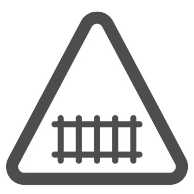 Demiryolu simgesi, trafik işareti vektör illüstrasyonu