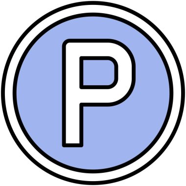 Otopark simgesi simgesi, sembol ya da yasaklı vektör gösterimi yok