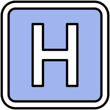 Hastane işareti simgesi, yol bulma işareti çizimi