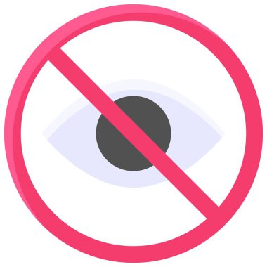 Görünüm simgesi yok, sembol yok veya yasaklı vektör çizimi yok