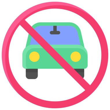 Araba simgesi yok, sembol yok, vektör illüstrasyon işareti yok