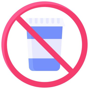 Plastik bardak simgesi, sembol ya da yasaklı vektör çizimi yok