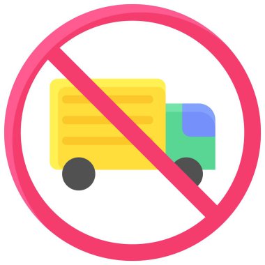 Kamyon simgesi yok, sembol yok, vektör illüstrasyon işareti yok