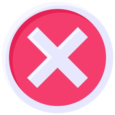 Çapraz işaret simgesi, sembol ya da yasaklama işareti gösterimi yok