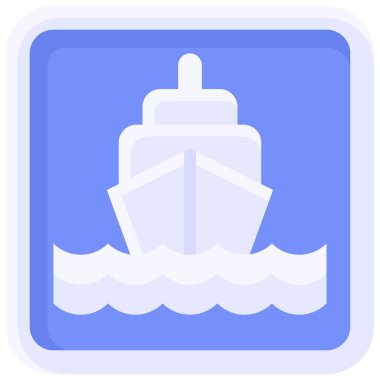 Gemi işareti simgesi, trafik sembolü veya trafik işareti çizimi