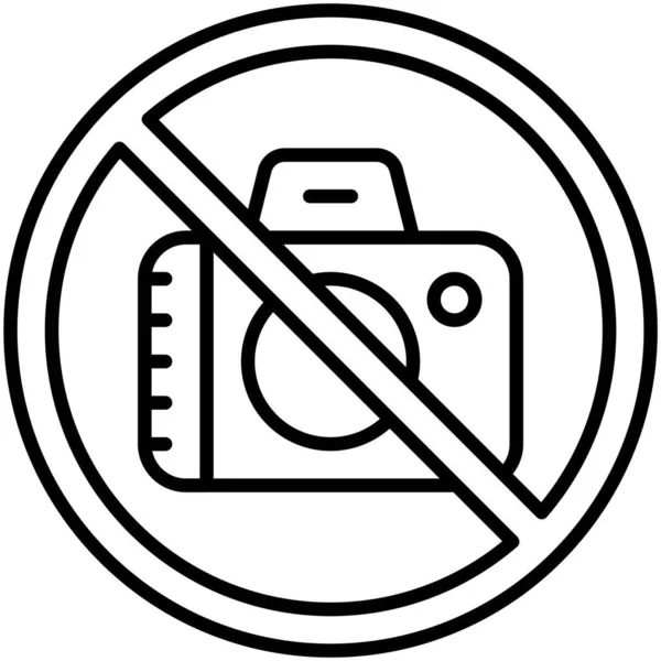 Ningún Icono Fotografía Ningún Símbolo Prohibición Signo Vector Ilustración — Vector de stock