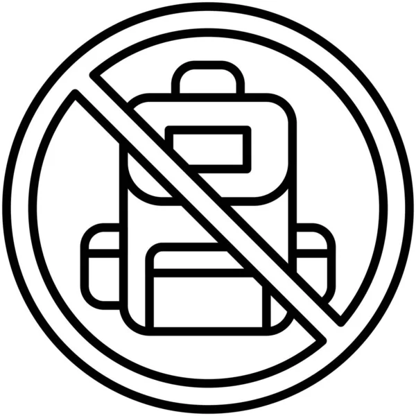 Permiten Bolsas Icono Ningún Símbolo Prohibición Signo Vector Ilustración — Vector de stock