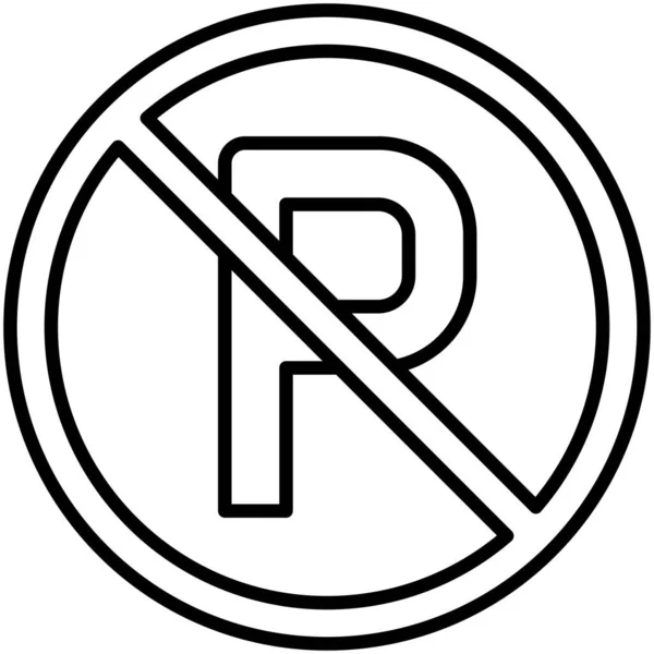 Ningún Icono Estacionamiento Ningún Símbolo Prohibición Signo Vector Ilustración — Vector de stock