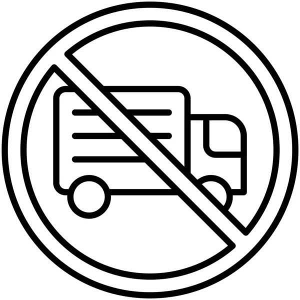 Ningún Icono Camión Ningún Símbolo Prohibición Signo Vector Ilustración — Vector de stock