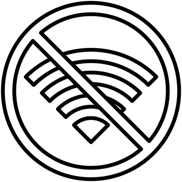 Ningún Icono Wifi Ningún Símbolo Prohibición Signo Vector Ilustración — Vector de stock