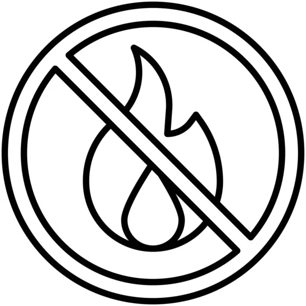 Kein Feuersymbol Kein Symbol Oder Verbotszeichen — Stockvektor