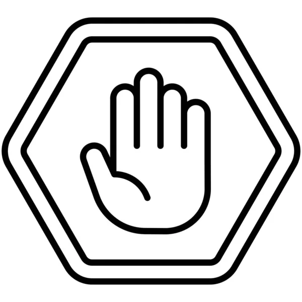 Ícone Parada Mão Sem Símbolo Ilustração Vetorial Sinal Proibição — Vetor de Stock