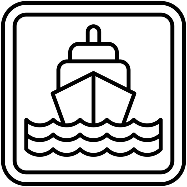 Icona Del Segno Della Nave Simbolo Del Traffico Illustrazione Vettoriale — Vettoriale Stock
