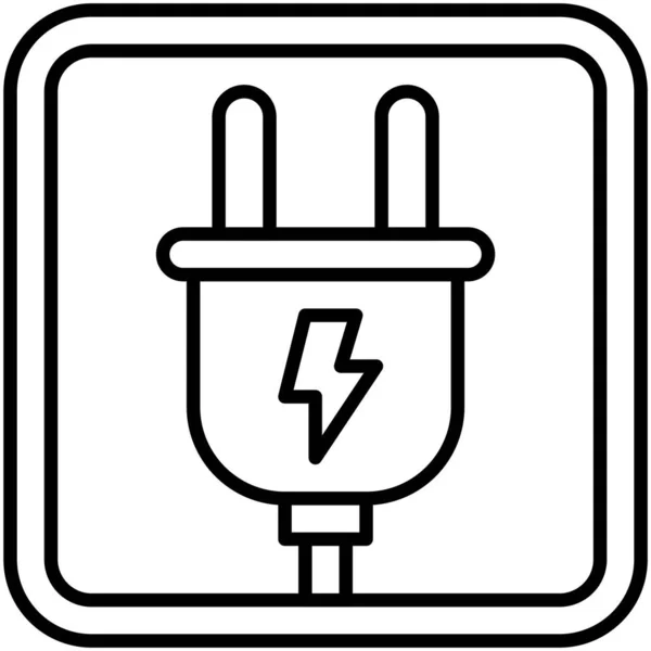 Plug Icono Signo Ningún Símbolo Prohibición Signo Vector Ilustración — Vector de stock