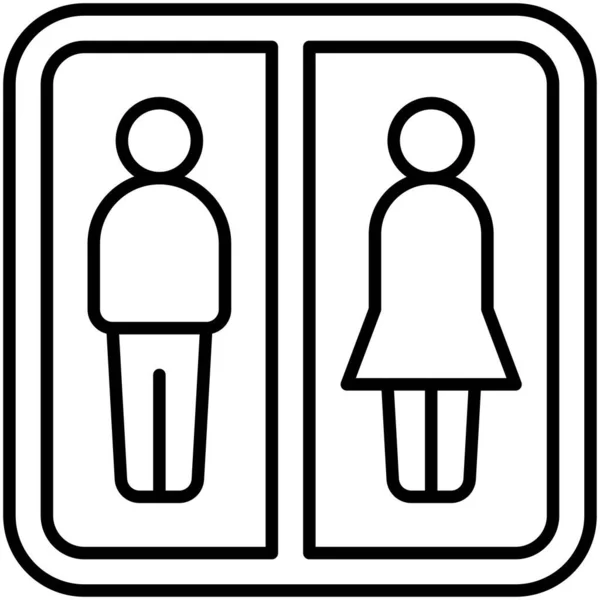 Icône Signe Salle Toilettes Illustration Vectorielle Signe Recherche Orientation — Image vectorielle