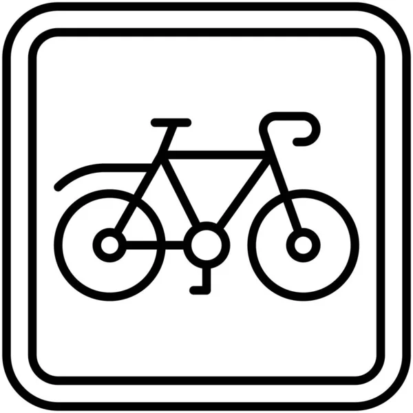 Fietsbord Pictogram Waarschuwingsbord Vector Illustratie — Stockvector