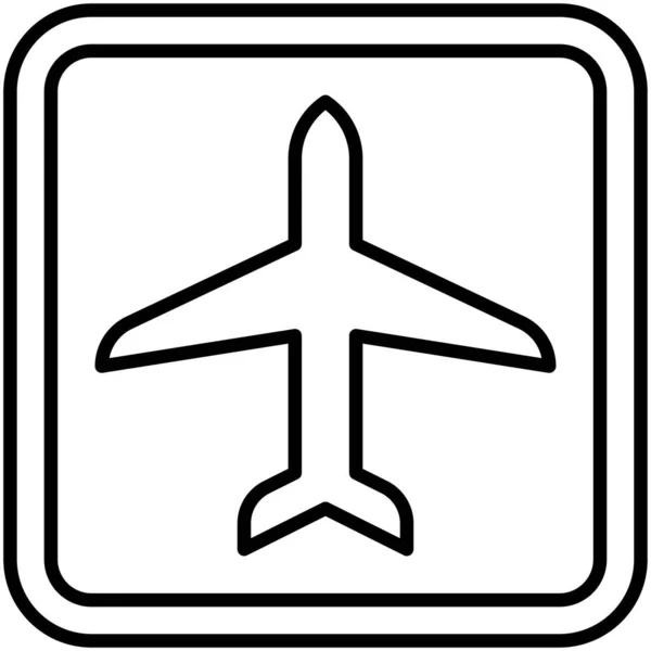 Значок Літака Знак Попередження Векторні Ілюстрації — стоковий вектор
