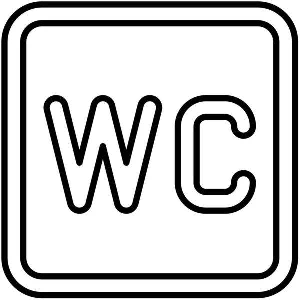 Wcの看板アイコン ウェイファインディングの看板ベクトルイラスト — ストックベクタ