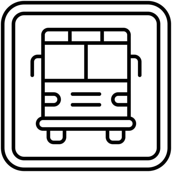 Icône Panneau Arrêt Bus Illustration Vectorielle Panneau Signalisation — Image vectorielle