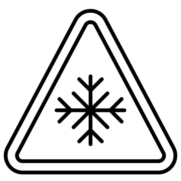 Icono Signo Copo Nieve Signo Advertencia Vector Ilustración — Archivo Imágenes Vectoriales