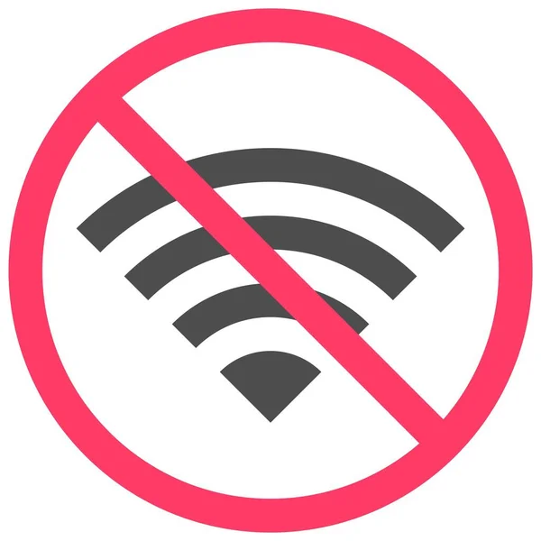 Ningún Icono Wifi Ningún Símbolo Prohibición Signo Vector Ilustración — Vector de stock
