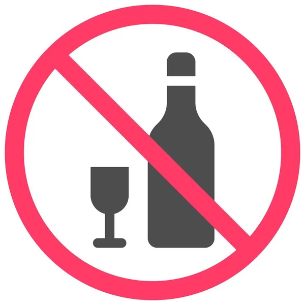 Non Alcohol Icon Symbol Prohibition Sign Vector Illustration — Stock Vector