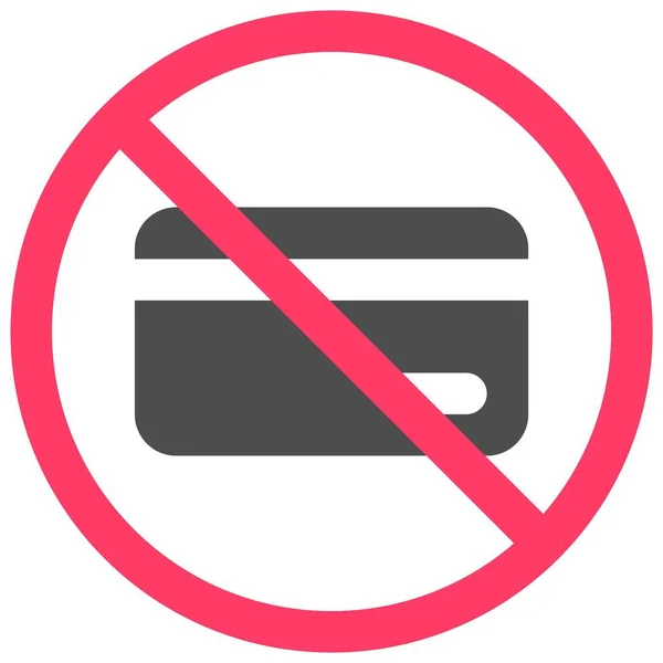 Aceptan Tarjetas Crédito Icono Ningún Símbolo Prohibición Signo Vector Ilustración — Vector de stock