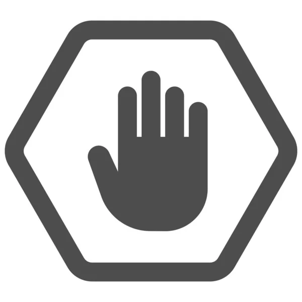 Ícone Parada Mão Sem Símbolo Ilustração Vetorial Sinal Proibição — Vetor de Stock