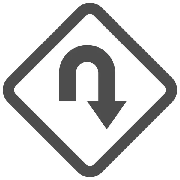 Icona Del Segno Svolta Simbolo Del Traffico Illustrazione Vettoriale Del — Vettoriale Stock